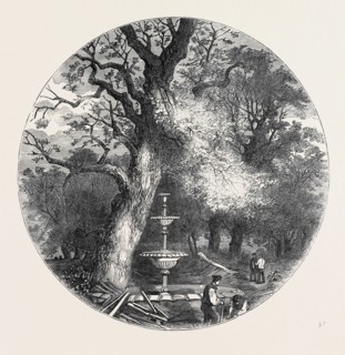 THE OLD CRYSTAL PALACE IN HYDE PARK: FOUNTAIN IN THE NORTH TRANSEPT, 1852