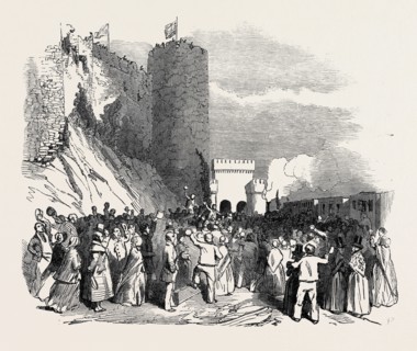 RECEPTION OF HER MAJESTY AT THE CONWAY STATION.