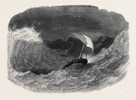 EXTREME PERIL OF THE "CASTOR'S" LAUNCH, SENT TO SURVEY THE BIRKENHEAD ROCK, 1852