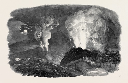 ETNA IN ERUPTION, THE NEW CRATER, 1852
