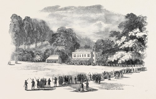 GRAND MEETING OF THE DEVON AND CORNWALL ARCHERY CLUBS, AT BITTON MANOR, TEIGNMOUTH.