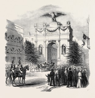 ARRIVAL OF THE PRESIDENT OF FRANCE AT THE TRIUMPHAL ARCH, AT ST. ETIENNE, 1852