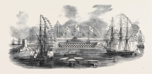 OPENING OF A NEW BASIN IN THE ARSENAL AT NAPLES, 1852