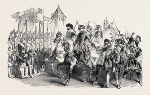SCENE FROM "PIETRO IL GRANDE," AT THE ROYAL ITALIAN OPERA, THE REVIEW AT THE BATTLE OF PULTAVA