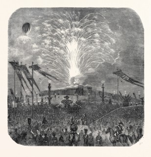 FIREWORKS IN THE PLACE DE LA CONCORDE, 1852