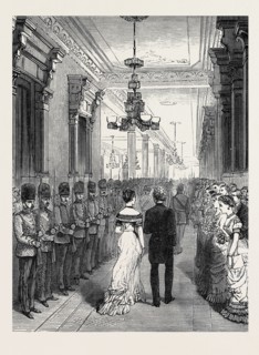 THE MARQUIS OF LORNE AND PRINCESS LOUISE AT MONTREAL: ROYAL PROCESSION TO THE BALL-ROOM, 1879