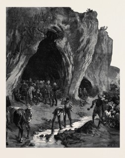 THE AFGHAN WAR: LUNDI KHANA, KHYBER PASS, CAVE WHERE SIR SAMUEL BROWNE AND STAFF BIVOUACKED, 1879