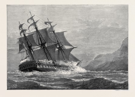 THE AMERICAN FRIGATE CONSTITUTION ON SHORE AT SWANAGE POINT, 1879