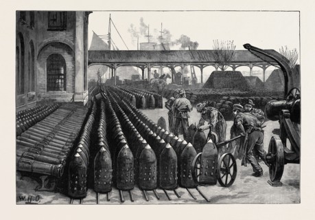 WAR MANUFACTURES AT WOOLWICH ARSENAL: 700-LB. PALLISER SHELLS FOR THE 38-TON GUNS, 1879