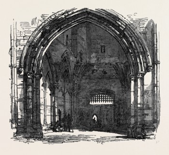 BURY ST. EDMUNDS: INTERIOR OF THE ABBEY GATE, 1867
