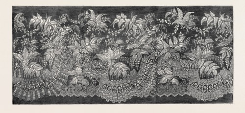 THE PARIS INTERNATIONAL EXHIBITION: DESIGN FOR A POINT D'ALENCON FLOUNCE, FRANCE, 1867