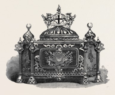 CASKET IN WHICH THE ADDRESS OF THE CITY WAS PRESENTED TO THE SULTAN OF TURKEY AT GUILDHALL, UK,