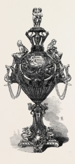CENTREPIECE OF A SERVICE OF PLATE FOR A BOMBAY MERCHANT, BY MESSRS. ELKINGTON AND CO., 1867