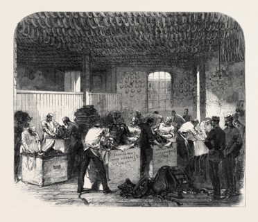 PACKING SADDLERY IN WOOLWICH DOCKYARD FOR THE ABYSSINIAN EXPEDITION, UK, 1867