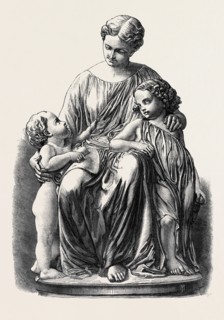 THE PARIS INTERNATIONAL EXHIBITION: GROUP IN MARBLE, "LA MERE," BY E.J.B. FAROCHON, FRANCE, 1867