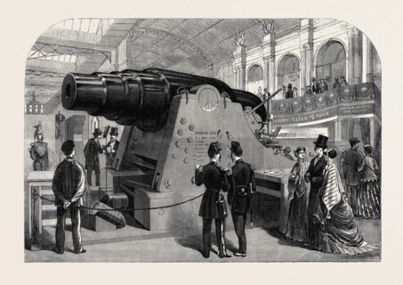 THE PARIS INTERNATIONAL EXHIBITION: KRUPP'S GREAT GUN, PRESENTED TO THE KING OF PRUSSIA BY THE