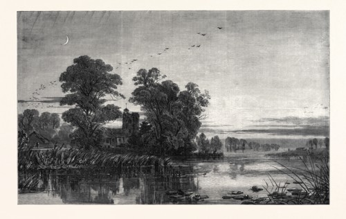 "TWILIGHT," BY S.P. JACKSON, FROM THE EXHIBITION OF THE SOCIETY OF PAINTERS IN WATER-COLOURS, 1867