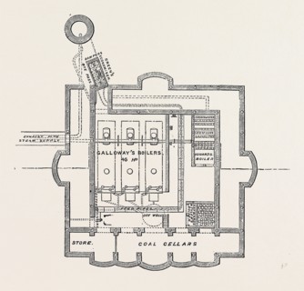 THE PARIS INTERNATIONAL EXHIBITION: PLAN OF BOILER HOUSE, FRANCE, 1867
