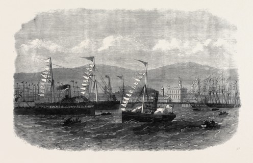 OPENING OF THE NEW GRAVING-DOCK AT BELFAST BY THE LORD LIEUTENANT OF IRELAND, 1867