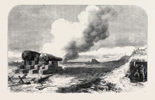 EXPERIMENTS WITH THE MACKAY GUN AT CROSBY SANDS, NEAR LIVERPOOL, UK, 1867