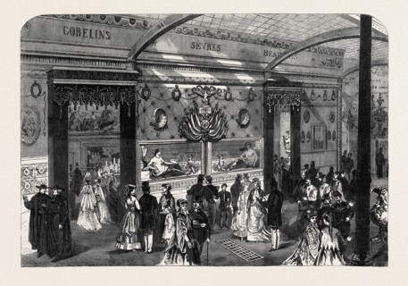 THE PARIS INTERNATIONAL EXHIBITION: ENTRANCE TO THE SÃàVRES, BEAUVAIS, AND GOBELINS COURT, FRANCE,