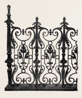 THE PARIS INTERNATIONAL EXHIBITION: PART OF A BALCONY BY BARBEDIENNE, FRANCE, 1867