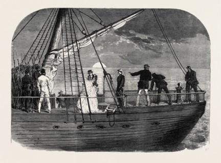 SCENE FROM "FOR LOVE," AT THE HOLBORN THEATRE, LONDON, UK, 1867
