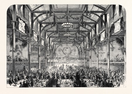 CONSERVATIVE BANQUET GIVEN TO MR. DISRAELI IN THE CORN EXCHANGE, EDINBURGH, UK, 1867