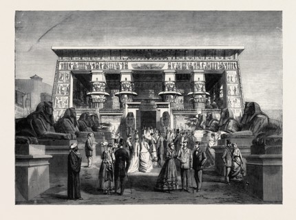 MODEL OF THE TEMPLE OF EDFOU IN THE PARK OF THE LATE PARIS INTERNATIONAL EXHIBITION, FRANCE, 1867