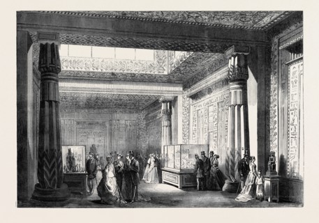 THE PARIS INTERNATIONAL EXHIBITION: INTERIOR OF THE TEMPLE OF EDFOU, FRANCE, 1867