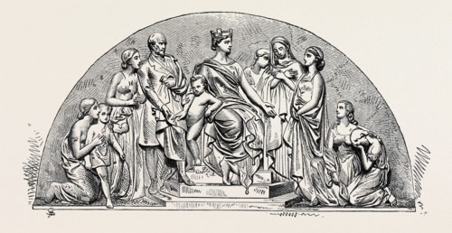 SCULPTURE FOR THE OFFICES OF THE LANCASHIRE LIFE AND FIRE INSURANCE COMPANY AT MANCHESTER, UK, 1867