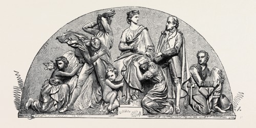 SCULPTURE FOR THE OFFICES OF THE LANCASHIRE LIFE AND FIRE INSURANCE COMPANY AT MANCHESTER, UK, 1867