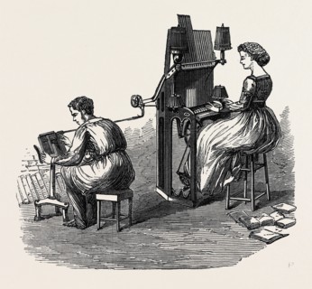 THE PARIS INTERNATIONAL EXHIBITION: DELCAMBRE'S TYPE COMPOSING MACHINE, FRANCE, 1867
