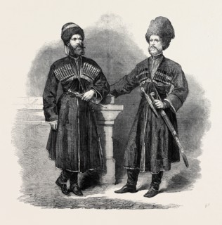 THE CIRCASSIAN ENVOYS TO ENGLAND, HADJI HASSAN EFFENDI (LEFT), CONSTAN OKHOO ISMAEL EFFENDI