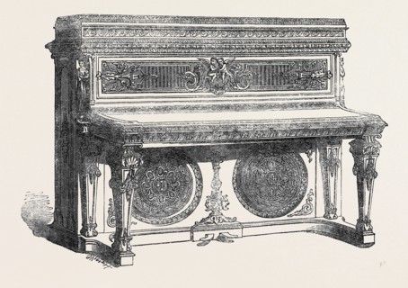 THE INTERNATIONAL EXHIBITION: OBLIQUE GRAND PIANOFORTE BY COLLARD AND COLLARD, 1862