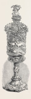 THE INTERNATIONAL EXHIBITION: CARVED IVORY CUP, BY F. BÃñHLER, IN THE ZOLLVEREIN DEPARTMENT, 1862