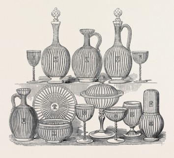 THE INTERNATIONAL EXHIBITION: SERVICES IN GLASS, BY PELLATT AND CO., FOR HIS ROYAL HIGHNESS THE