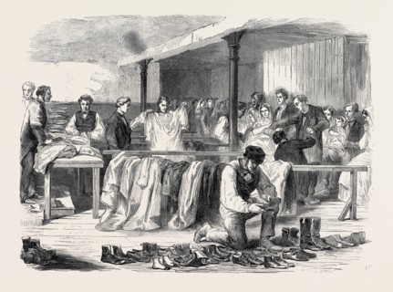 THE COTTON FAMINE: THE MANCHESTER AND SALFORD DISTRICT PROVIDENT SOCIETY DISTRIBUTING CLOTHING,
