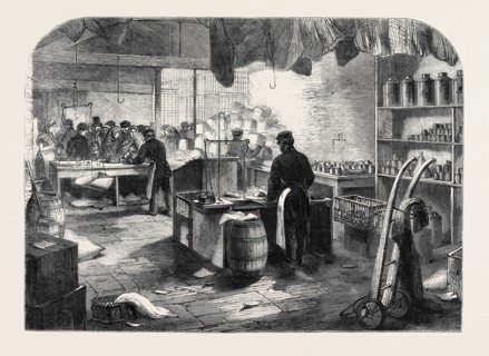 THE COTTON FAMINE: SHOP FOR MILL HANDS AT MR. BIRLEY'S MILL, MANCHESTER, 1862