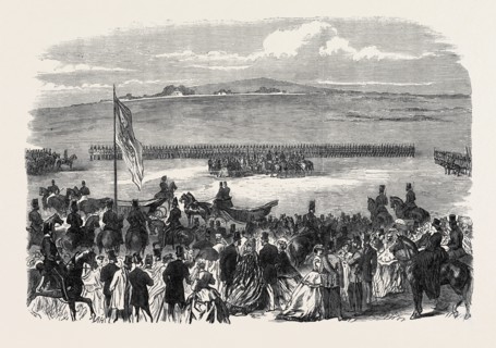 THE COUNTESS OF KIMBERLEY PRESENTING NEW COLOURS TO THE 24TH REGIMENT AT THE CURRAGH OF KILDARE,