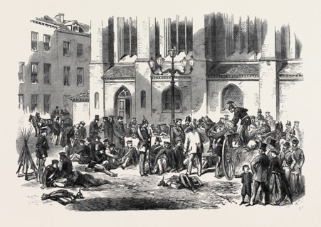 THE AUSTRO-PRUSSIAN WAR: HALT OF A CONVOY OF SICK PRUSSIAN SOLDIERS RETURNING TO BERLIN, 1866,