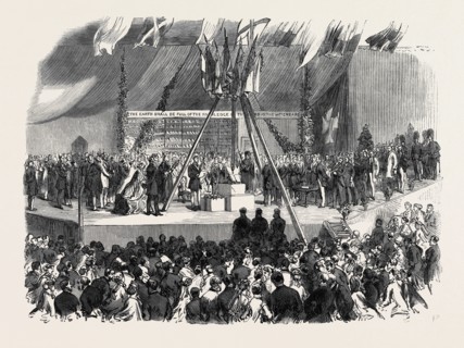 THE PRINCE OF WALES LAYING THE FOUNDATION STONE OF THE BRITISH AND FOREIGN BIBLE SOCIETY'S NEW
