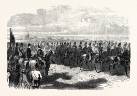 THE PRINCE OF WALES INSPECTING THE 11TH HUSSARS AT COLCHESTER, UK, 1866