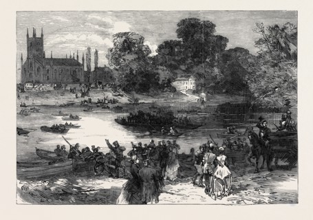 HAMPTON RACES: THE FERRY AT MOULSEY, 1866