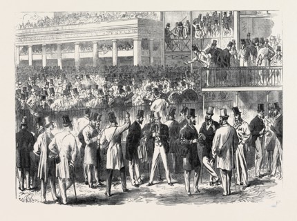 ASCOT RACES: THE BETTING RING AT ASCOT, UK, 1866