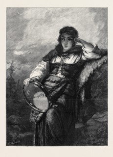 "HOMELESS," BY GUIDO BACH, IN THE EXHIBITION OF THE INSTITUTE OF PAINTERS IN WATER COLOURS, 1866