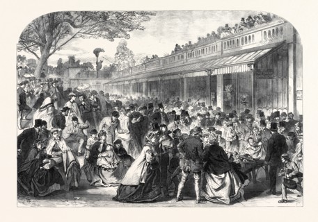 THE GARDENS OF THE ZOOLOGICAL SOCIETY, REGENT'S PARK, LONDON, UK, ON WHIT MONDAY, 1866