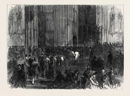 WESTMINSTER HALL ON THE NIGHT OF THE DIVISION ON THE REFORM BILL, LONDON, UK, 1866