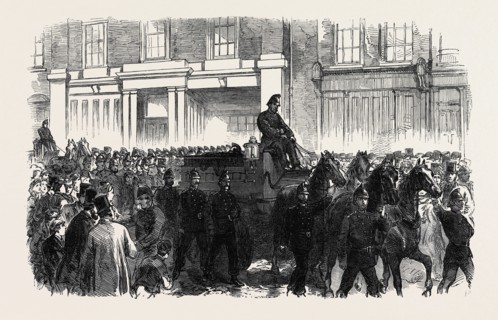 FUNERAL OF ONE OF THE METROPOLITAN FIRE BRIGADE, UK, 1866