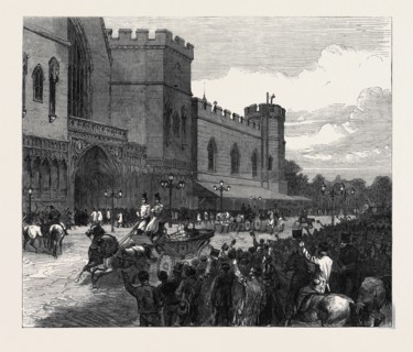 NEW PALACE YARD ON THE DAY MR. GLADSTONE MOVED THE SECOND READING OF THE REFORM BILL, 1866